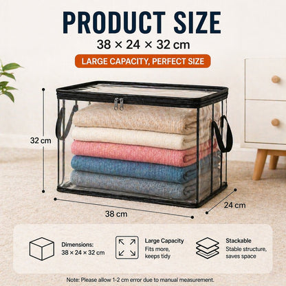 【30%OFF】3 piezas 25€🔥Oferta por tiempo limitado: 49% de descuento 📦Bolsa de almacenamiento de plástico transparente, grande, resistente y gruesa para ropa, mudanzas y almacenamiento