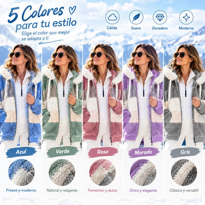 ☃️Oferta limitada, 35% de descuento❄️【S-5XL】Nueva chaqueta de invierno para mujer 2025, gruesa con franjas de felpa