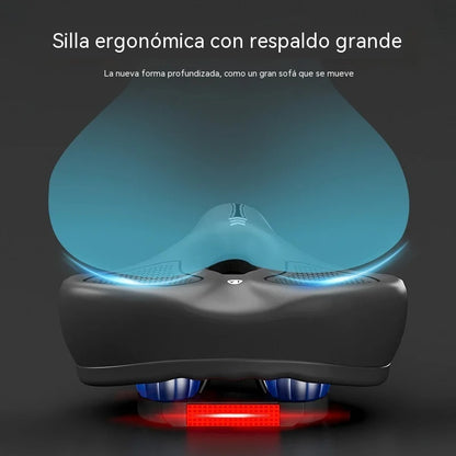 Sillín de bicicleta ultra ancho y cómodo: acolchado de espuma de alta densidad, alivio del dolor, antichoque para bicicletas de montaña y de carretera.