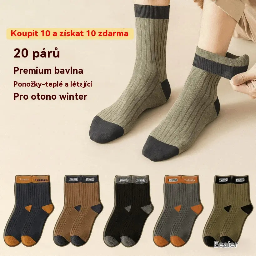 ❤️【1 sada】10 páry za 540Kč🧦Pánské hřejivé a zápach odpuzující ponožky - odvádějí pot a jsou prodyšné, udržují nohy v suchu a pohodlí