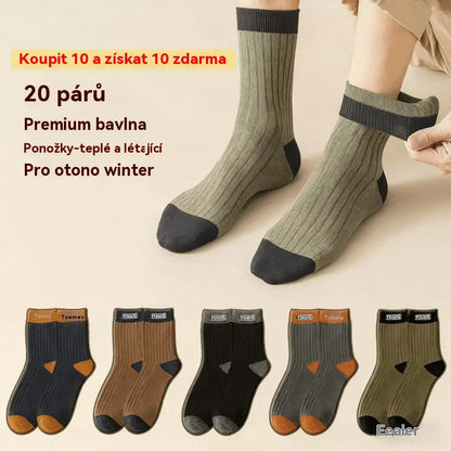 ❤️【1 sada】10 páry za 540Kč🧦Pánské hřejivé a zápach odpuzující ponožky - odvádějí pot a jsou prodyšné, udržují nohy v suchu a pohodlí