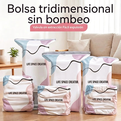 🧳 5 artículos por solo 35 € 💨 Bolsas de almacenamiento al vacío grandes y flexibles: No necesitan bomba de aire, son a prueba de fugas, ideales para ahorrar espacio en tu maleta y en casa ✈️
