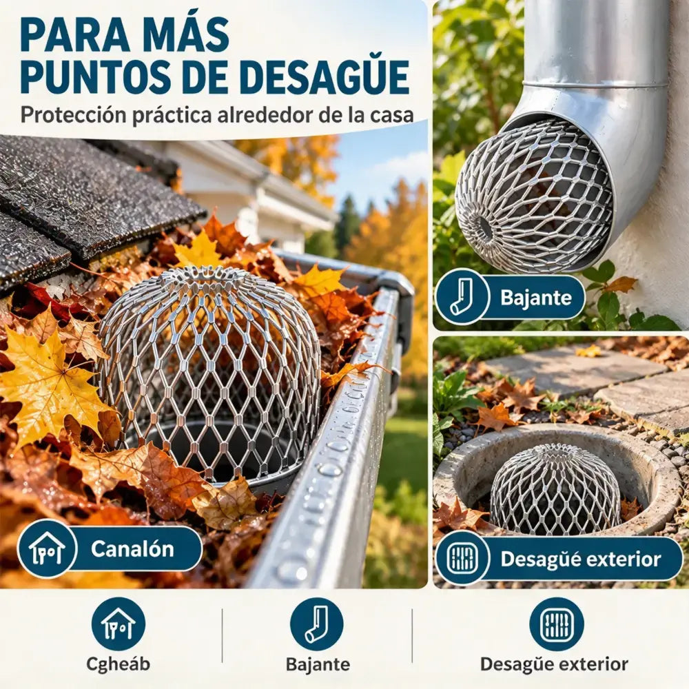 🍂💧 Filtro Ant obstrucción para Desagües y Canalones | Rejilla Protectora para Tuberías de Agua de Lluvia y Sistemas de Drenaje