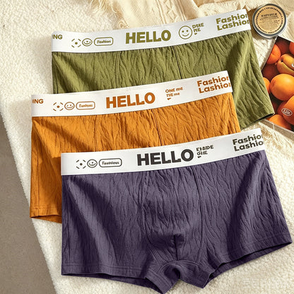 【Paquete de 4】【Tallas M-3XL】Calzoncillos bóxer de cintura media, transpirables, antibacterianos, suaves y elásticos, con textura jacquard y de alta gama para hombre.