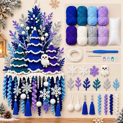 🔥 ¡Gran oferta! 🔥⏳ 🧶 Colección de kits DIY de colgadores para puerta en crochet 3D (temática estacional) | Incluye lanas a juego, relleno, accesorios e instrucciones paso a paso 💕