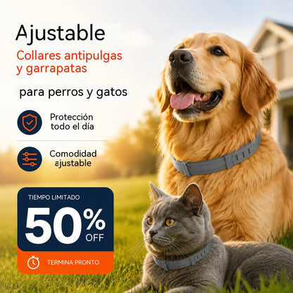【2PCS】Collar repelente de mosquitos de tamaño ajustable para mascotas, perros y gatos.
