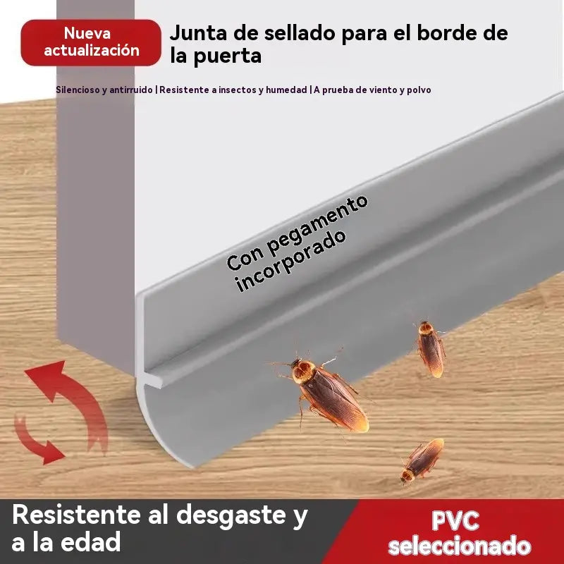 🚪2 piezas🔥 Burlete inferior de PVC para puertas – ✅Antipolvo y antiviento ✅Repelente de insectos y roedores