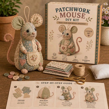 🧵Kit de costura artesanal de peluche de ratón vintage