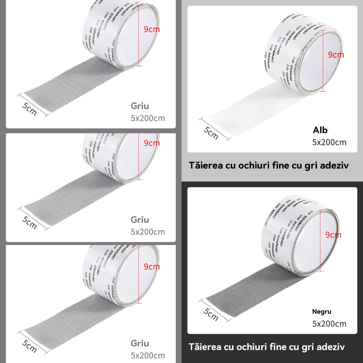 （0.5*2m）🛠️【5 piezas】✨ Cinta Reparadora para Mosquitera Invisible y Resistente al Agua