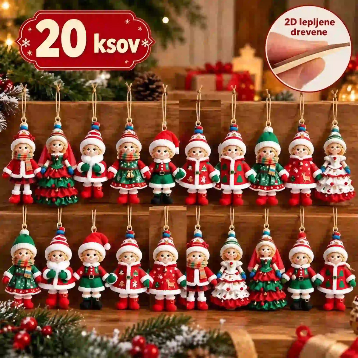 🎄【20 kosov】🎅Čudoviti božični okraski✨