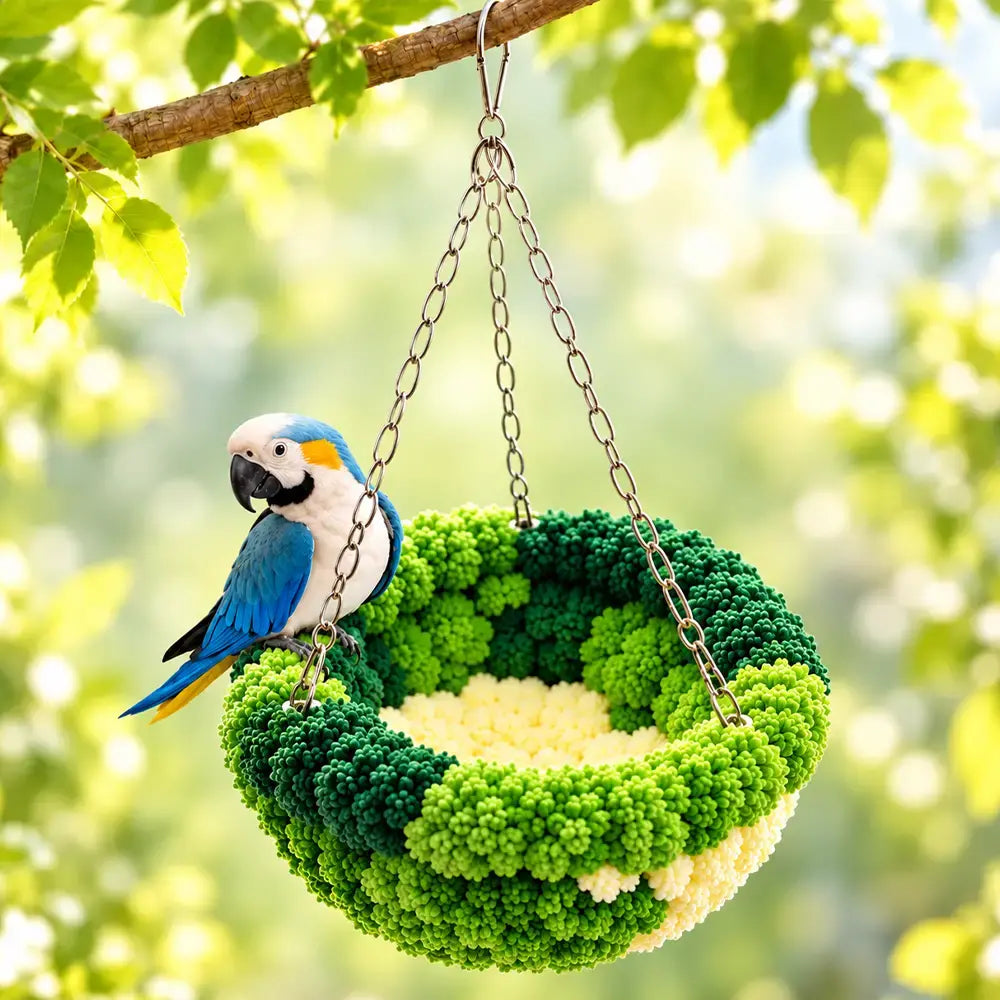 🔥Compra 1 y llévate 1 gratis🔥2 piezas 26 euros!🌿 Cama colgante suave para pájaros con interior de felpa para jaulas de aves pequeñas