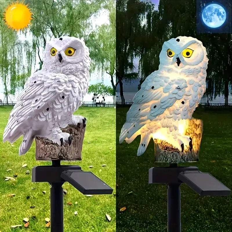 🦉 Lámpara solar decorativa con forma de búho: luz cálida para tu jardín.