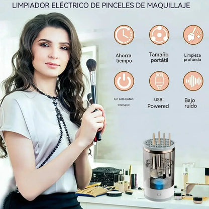 limpiador automático de cepillos de maquillaje: limpieza profunda en 3 minutos, compacto y portátil para viajes, carga usb con funcionamiento silencioso