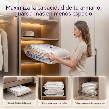 ⏰🔥¡50% DE DESCUENTO!🔥¡Más de 50.000 unidades vendidas! 🧳✨🧺 Libera espacio en tu armario al instante: bolsas de almacenamiento con sistema de presión y compresión