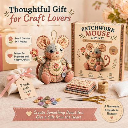 🐭🧵 Kit de bricolaje para ratón patchwork