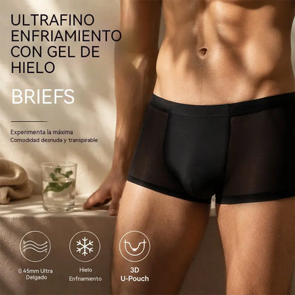 【Juego de 6】Ropa interior transpirable de seda fría para hombre