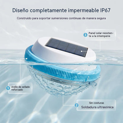 Luz flotante LED solar para piscinas