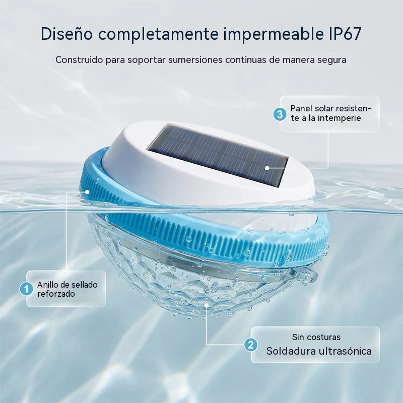 Luz flotante LED solar para piscinas