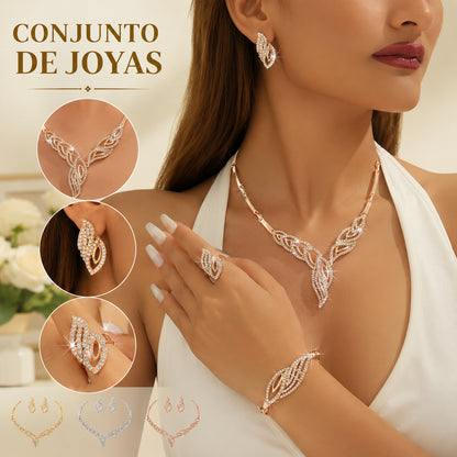 【Anillo + Pulsera + Pendientes + Collar】Conjunto de joyas de estilo bohemio, creativo y único, de estilo minimalista.