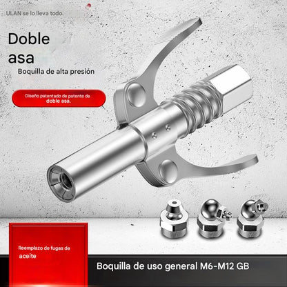 【Compra 1 y llévate 1 gratis】2 artículos por 27 euros🔧Inyector de grasa de alta presión con abrazadera autoblocante y boquilla de engrase de doble asa + manguera flexible de 30 cm