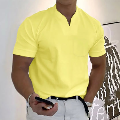 👕 Camisa de manga corta con cuello en V para hombre