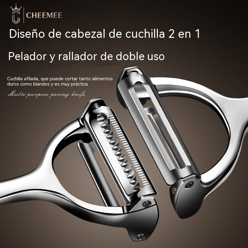 【Compra 1 y llévate 1 gratis】Pelador multifuncional 5 en 1 de acero inoxidable para uso en la cocina.
