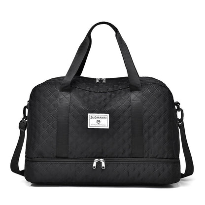 🔥Elegante bolsa de viaje de gran capacidad con diseño de separación para uso húmedo y seco, adecuada para yoga y fitness.