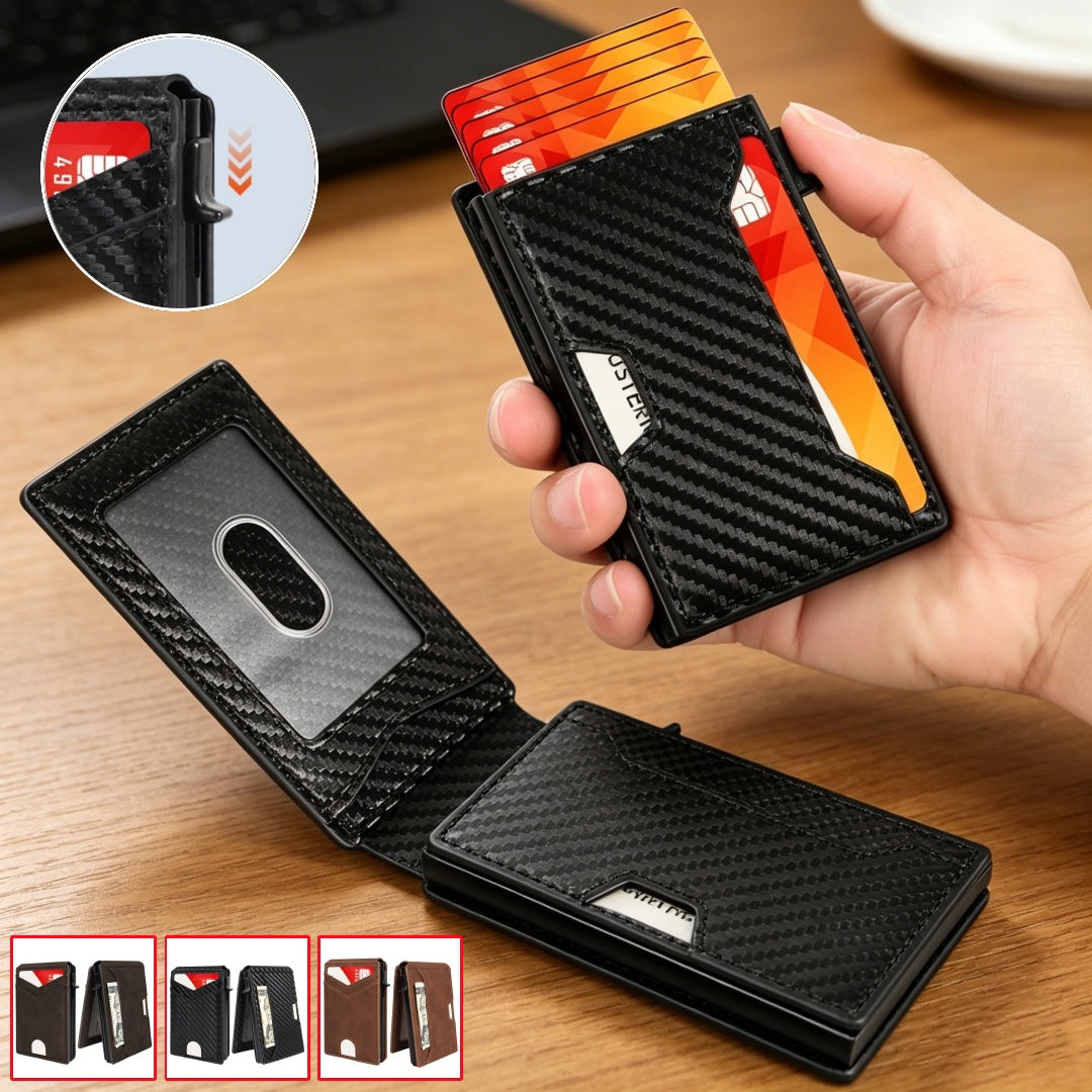 🔒 Cartera Inteligente Pop-Up con RFID – Acceso Rápido y Estilo Premium