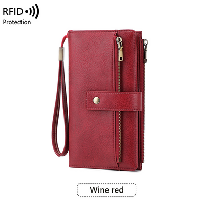 💥💯Cartera de piel para mujer con bloqueo RFID