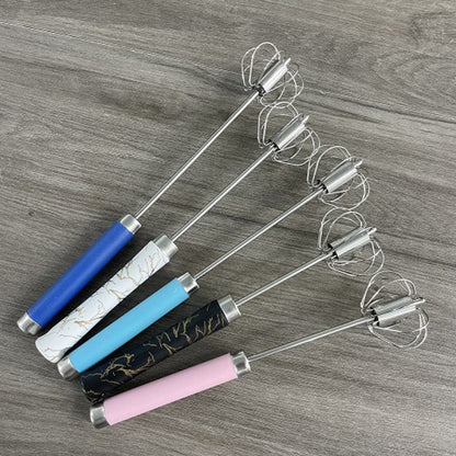 🥳¡Compra 1 y llévate 1 GRATIS!💞🥚 Batidor semiautomático de acero inoxidable – ¡Bate huevos y nata en segundos, sin electricidad! ✨