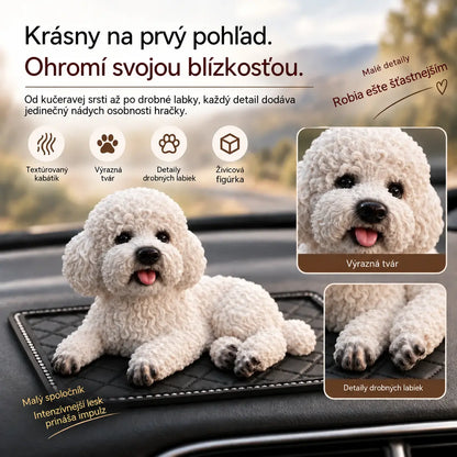🐩✨ Ozdoba pudlíka na palubnú dosku auta – realistické detaily, 2 farby, ideálny spoločník na každú cestu.