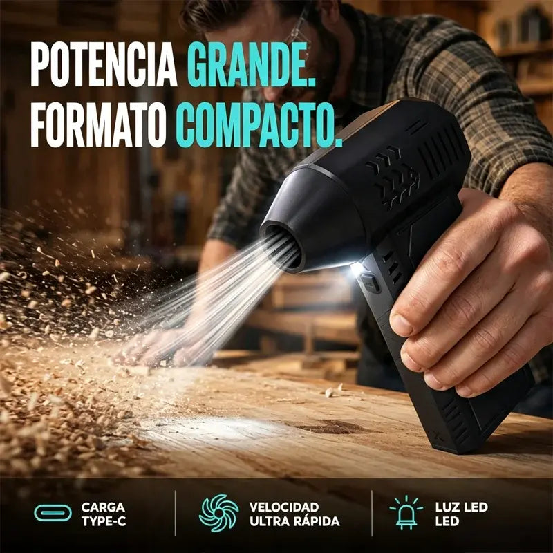 💨 Soplador Turbo de Alta Potencia – ¡Limpia tu Coche en Segundos!
