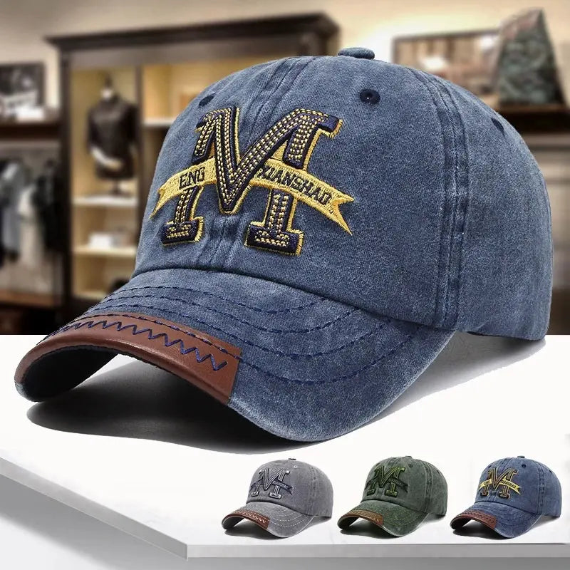 Gorra de béisbol elegante en denim lavado