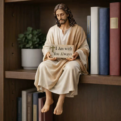 💌Estatua de Jesús de resina pintada a mano ~ Recordatorio diario: nunca estás solo.
