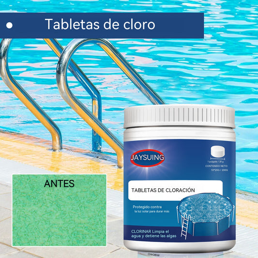 🎉【Compra uno y llévate otro gratis】✨Tabletas efervescentes multifuncionales de disolución instantánea para limpiar y mejorar la calidad del agua de la piscina.