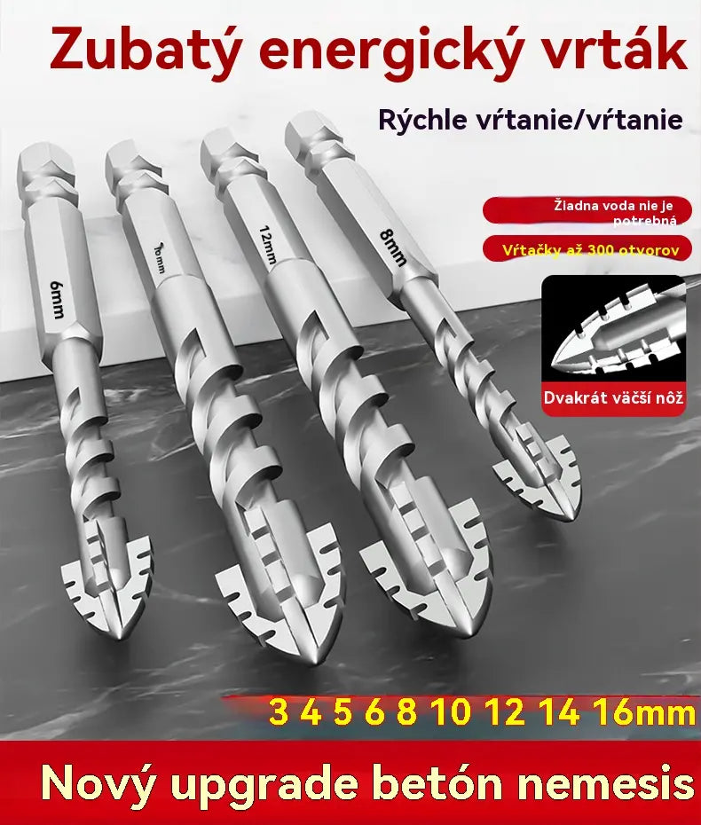 🥇【3+4+5+6+8+10+12+14+16 mm】Excentrický vrták 7. generácie z volfrámovej ocele so super tvrdou ryhovanou hranou