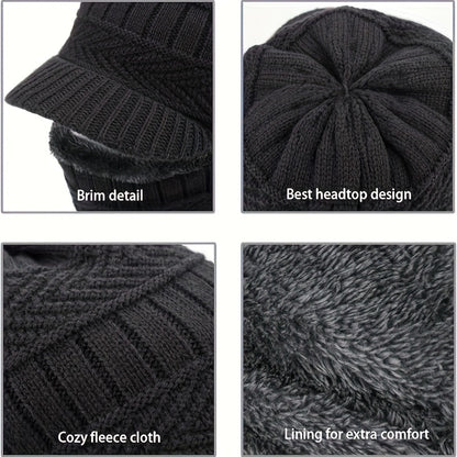 Gorro de lana grueso de una sola pieza, resistente al viento, para exteriores.