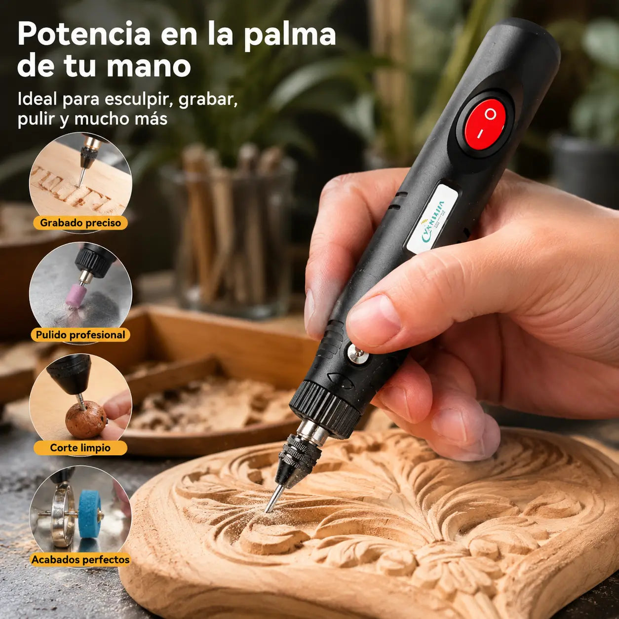 Amoladora eléctrica portátil multifuncional pequeña, adecuada para tallar y pulir.