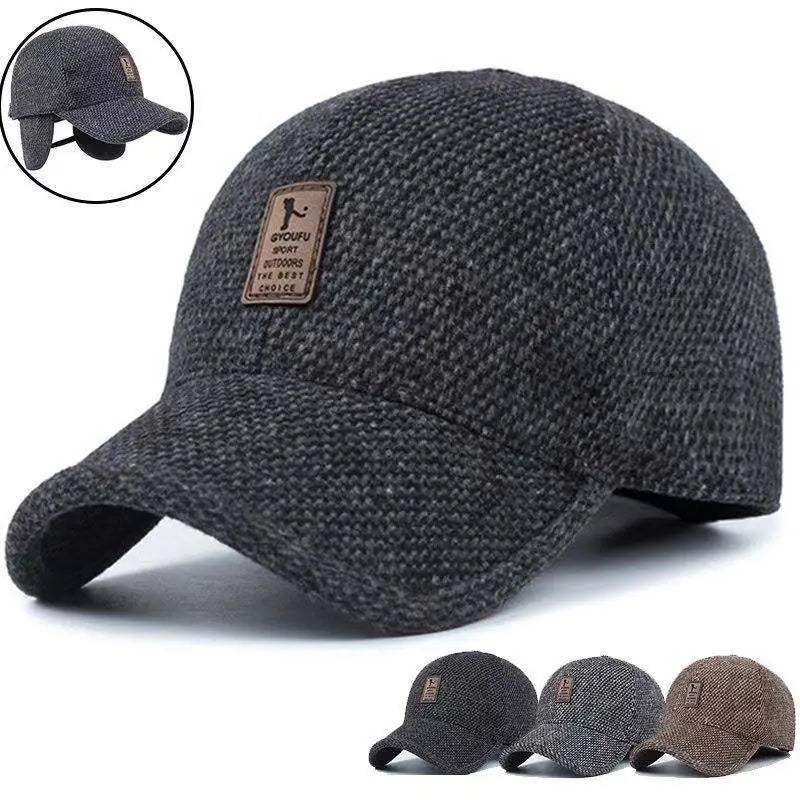 Nueva gorra de béisbol cálida para hombre, con protección para las orejas