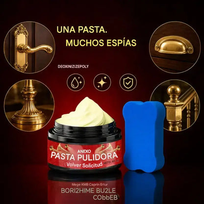 [3 Botellas] Pasta para pulir metales (con esponja)