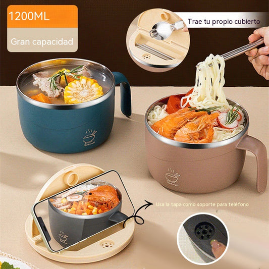 🍲¡50% DE DESCUENTO!🍜Tanque para ramen con aislamiento térmico de acero inoxidable 304🔥