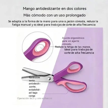 ✂️ Tijeras Dentadas Multiusos de Corte en Zigzag – Para Tela, Papel y Manualidades 🧵