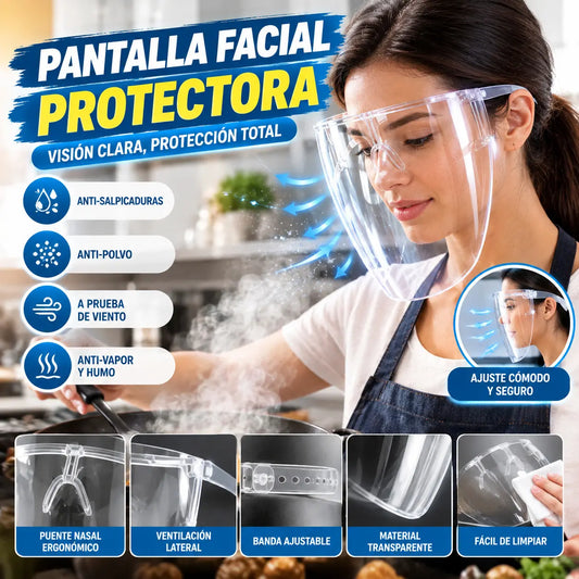 🔥【Compre 1 y obtenga 1 gratis】【2 piezas】 Protector facial  Protege contra gotas, niebla, viento, ojos, polvo y humos.