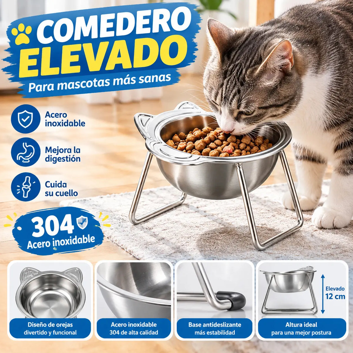 🎃 Oferta de Halloween: ¡50% de descuento! 🥣 Cuenco de alimentación ortopédico inclinado a 15°