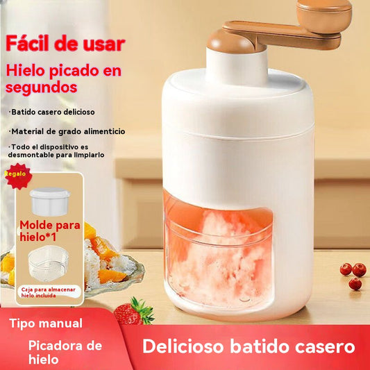 [Oferta especial de verano] Nueva mini máquina manual para hacer hielo en casa, trituradora de hielo con manivela