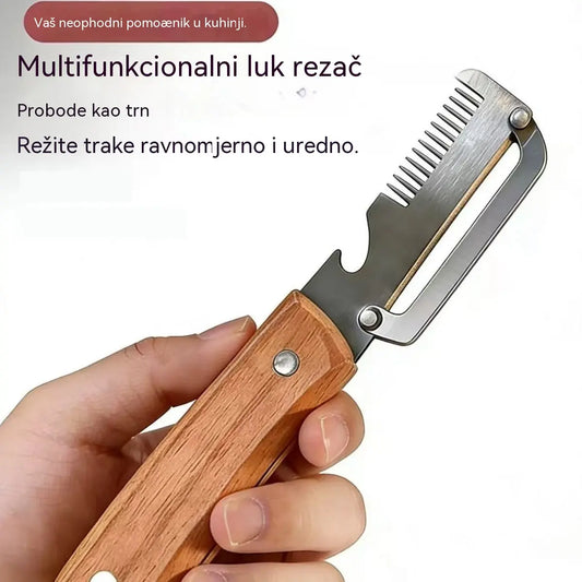 ✅【Kupite 2, dobijte 2 gratis!】🔥4 jedinice za 24 eura🧅🔪 Višenamjenska kuhinjska gulilica 3 u 1: Guli, reže i otvara čepove boca! 🔥