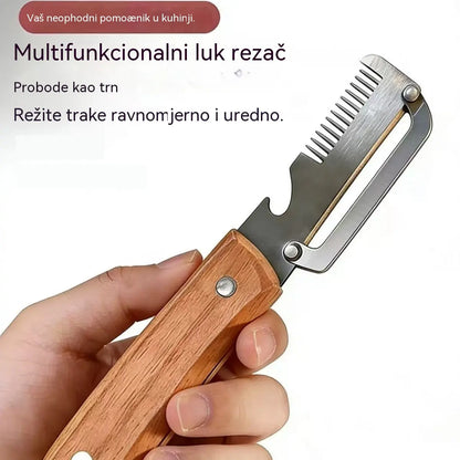 ✅【Kupite 2, dobijte 2 gratis!】🔥4 jedinice za 24 eura🧅🔪 Višenamjenska kuhinjska gulilica 3 u 1: Guli, reže i otvara čepove boca! 🔥