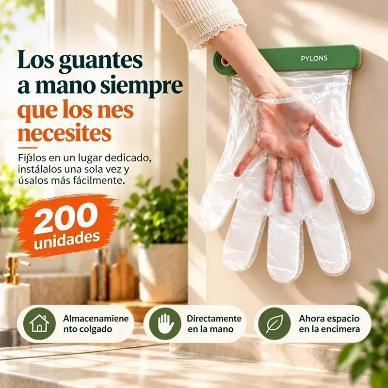 🧤✨ Soporte de Pared para Guantes Desechables | Organizador sin Taladros con Apertura Fácil para Cocina, Hogar y Trabajo