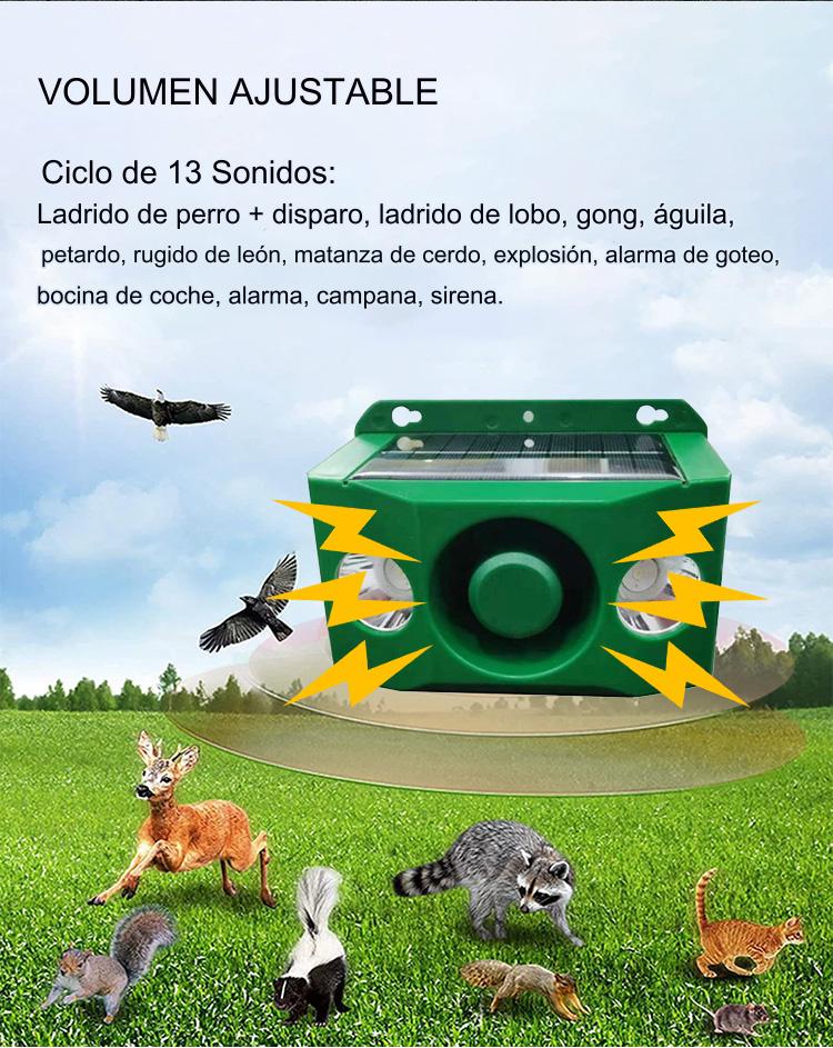 🐅 Repelente ultrasónico de animales salvajes alimentado por energía solar