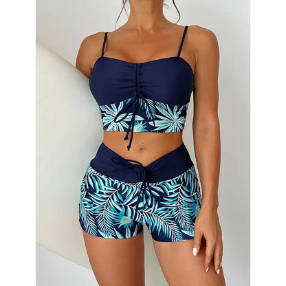 🏖️👙【S-2XL】Elegante traje de baño estampado de tallas grandes【40-110 kg】